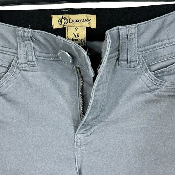 Democracy SZ 8 “Ab”technology Skinny Jeans Stretch Mid-Rise Pocket Zip-Fly Gray - Picture 3 of 9